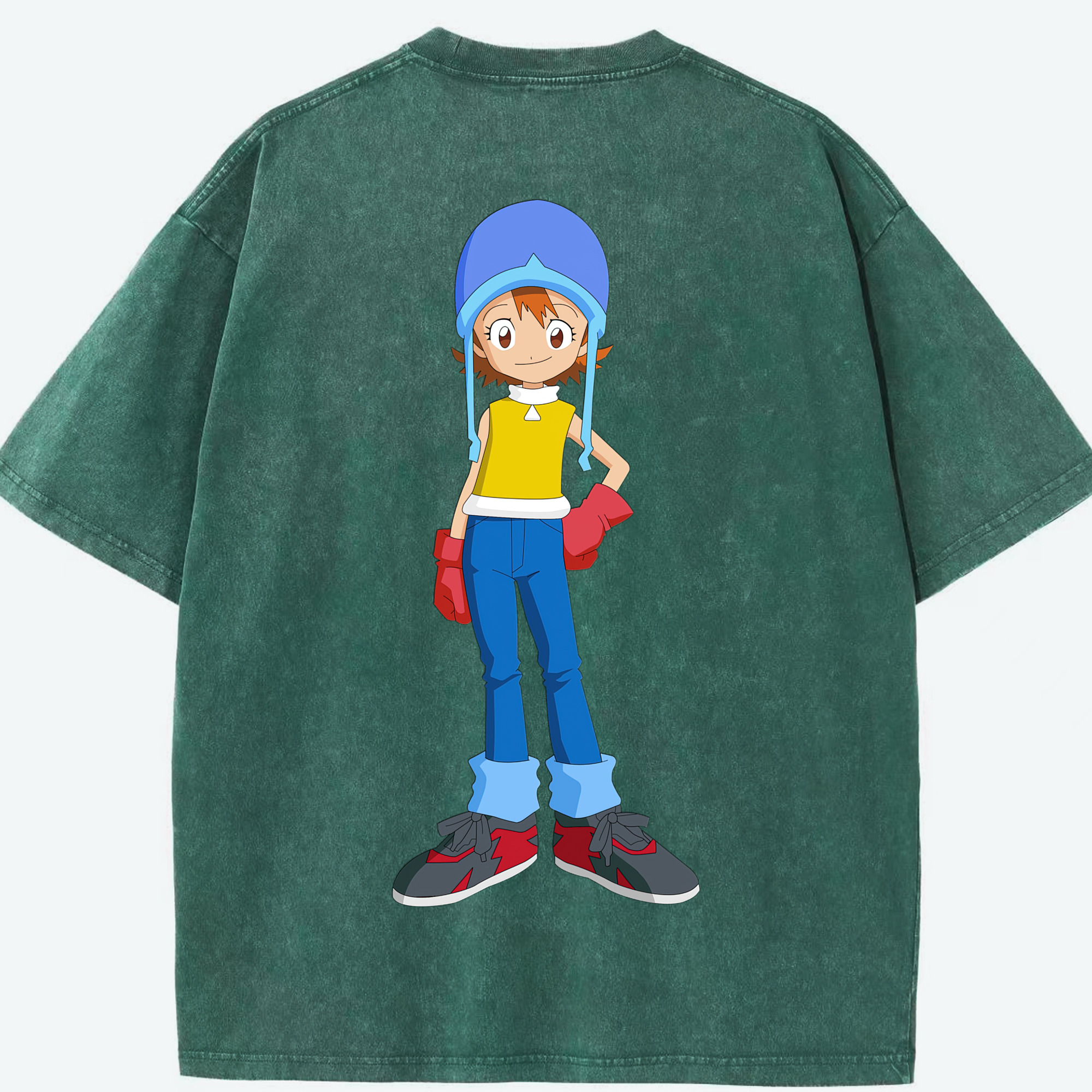 （画像用） Digimon デジタルモンスター/デジモン 綿100% ヴィンテージ風 半袖Tシャツ（背面プリント）
